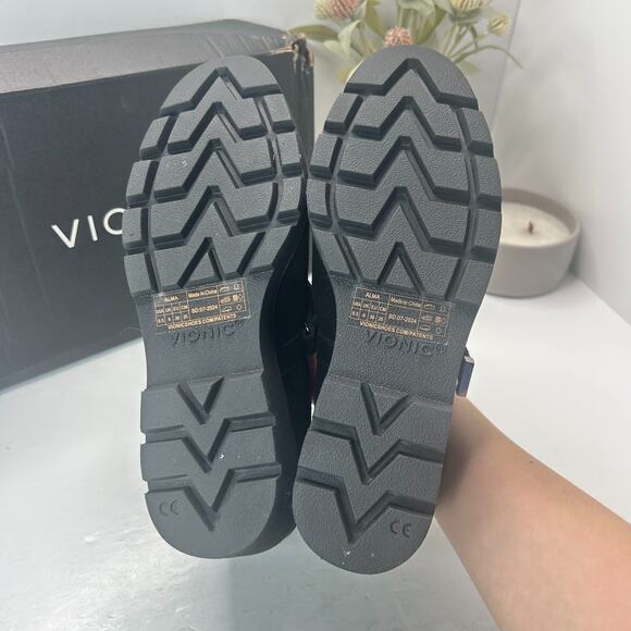 Vionic Alma Mary Jane Wedge Suede Heel Black J0866L1001 Women's 8.5M Tried On - Picture 7 of 11